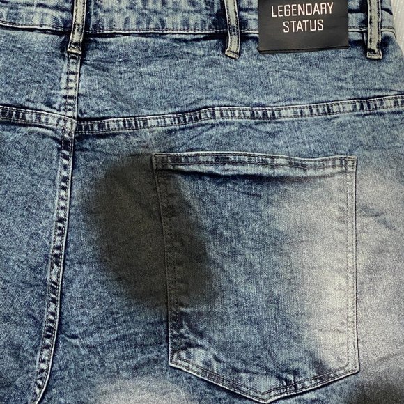 Legendary Status Men's 46 Jean Shorts Stretch Slim Fit Paint Splatter Tie Die - Picture 3 of 12